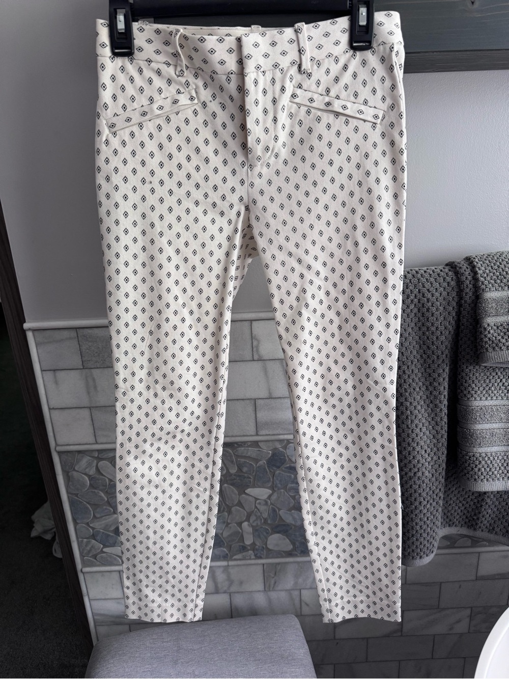 GAP Cream Slim Patterned Chinos